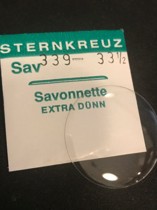 Sternkreuz 33½ Savonnette 33.9mm Acrylic Hunting Case Pocket Watch Crystal - New