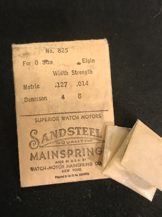 Sandsteel Mainspring for 0s Elgin Pocket Watch No. 825 - Steel
