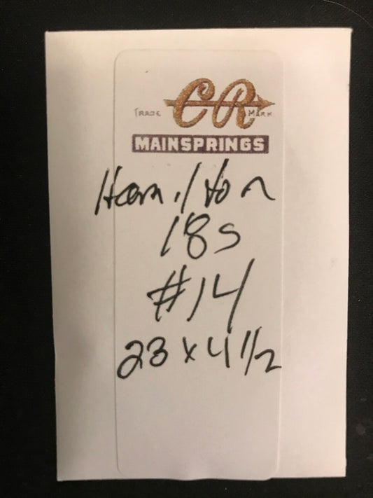 CR Mainspring - Hamilton 18s Factory No. 14 - Steel