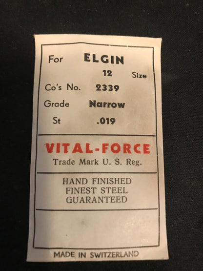 Vital-Force Mainspring for 12s Elgin No. 2339 - Steel