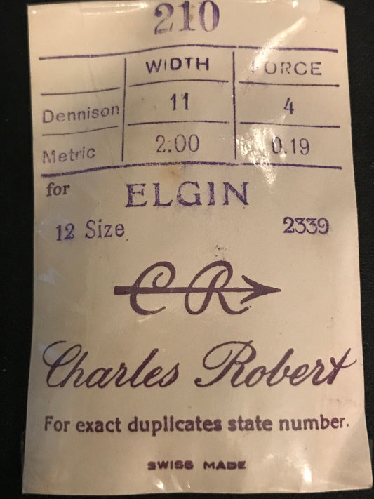 CR Mainspring 210 for Elgin 12s No. 2339 - Steel