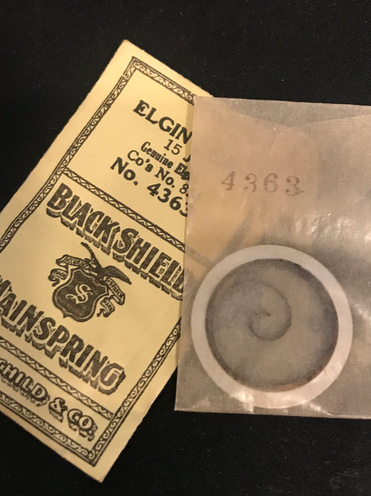 Swartchild Black Shield Mainspring #4363 for Elgin 6s #824 - Steel
