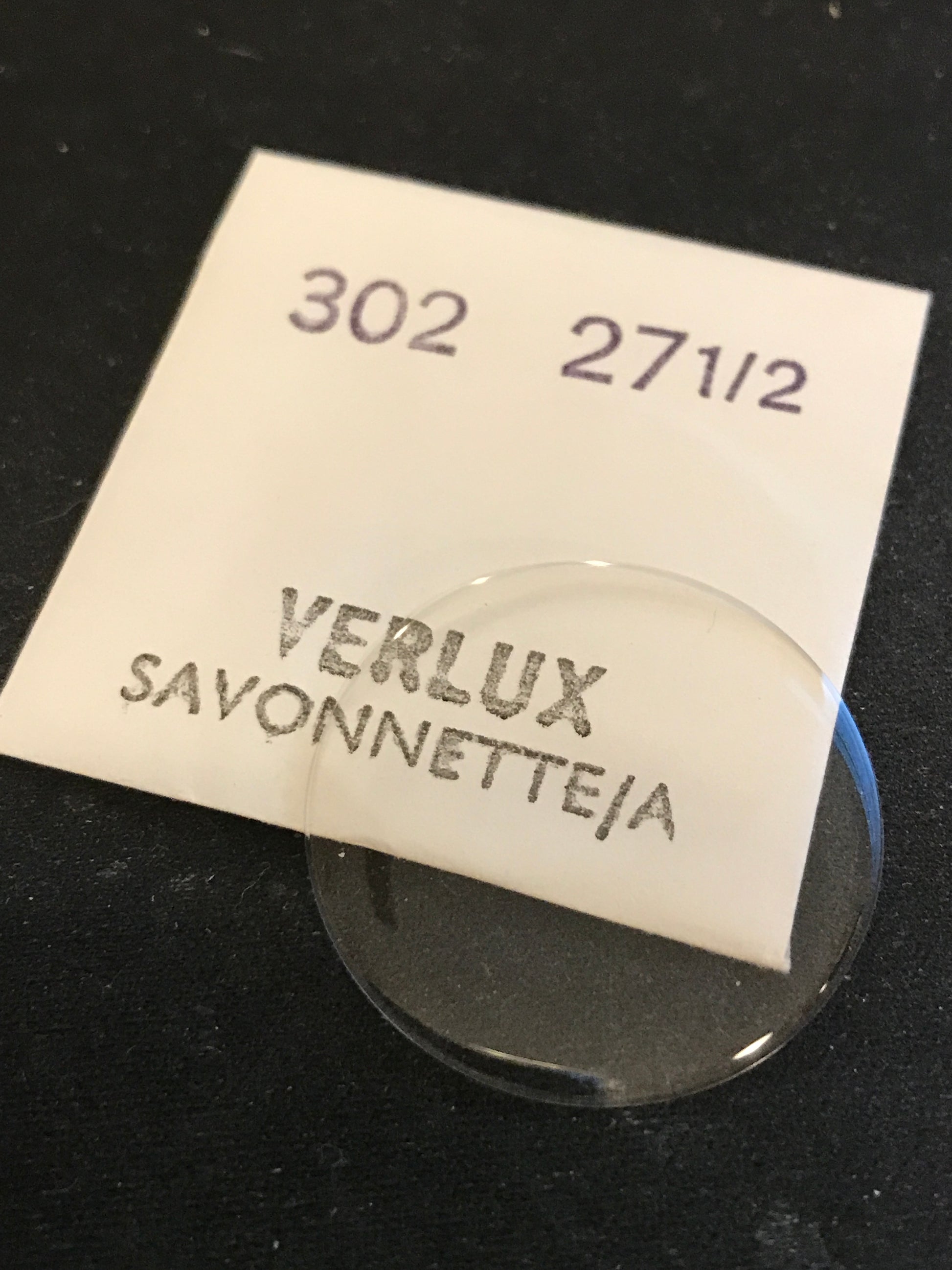 Verlux 27½ Savonnette 30.2mm Acrylic Hunting Case Pocket Watch Crystal - New