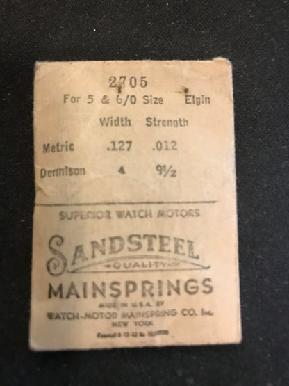 Sandsteel Mainspring for Elgin 5/0s No. 2705 - Steel
