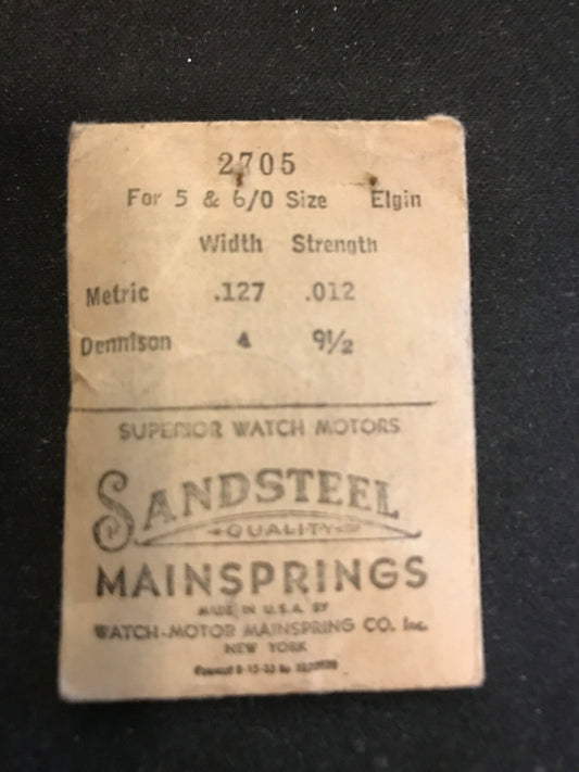 Sandsteel Mainspring for Elgin 5/0s No. 2705 - Steel