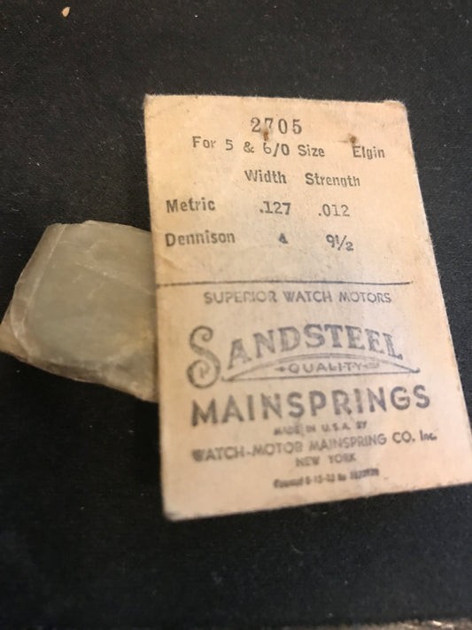 Sandsteel Mainspring for Elgin 5/0s No. 2705 - Steel