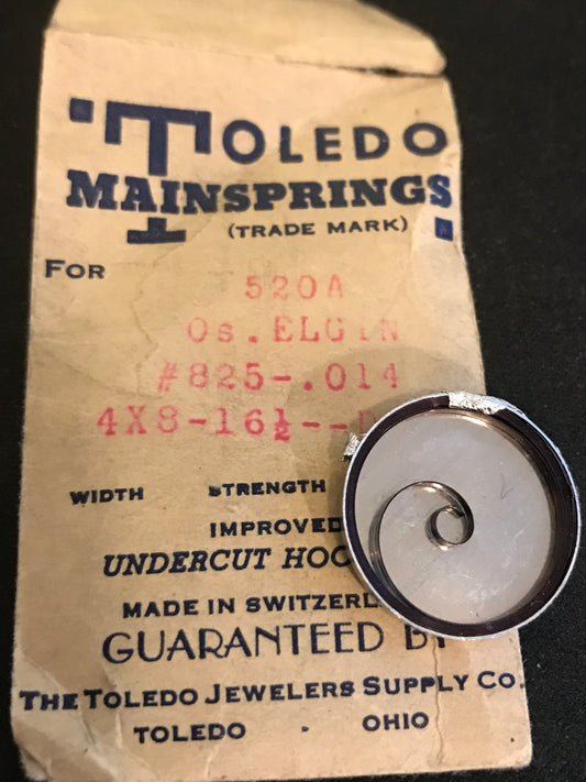 Toledo Mainspring 520A for 0s Elgin Factory No. 825 - Steel