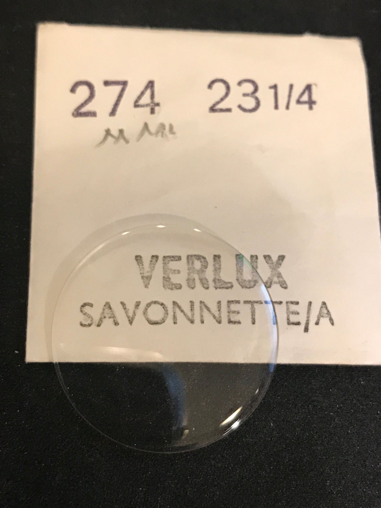 Verlux 23¼ Savonnette 27.4mm Acrylic Hunting Case Pocket Watch Crystal - New