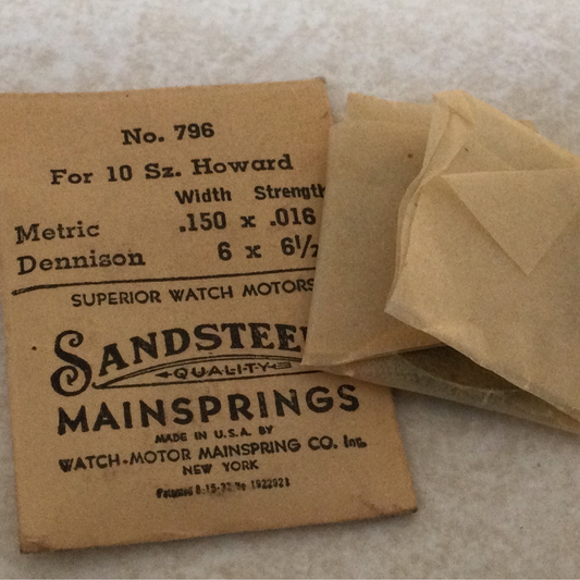 Sandsteel Mainspring for Howard 10s No. 796 - Steel