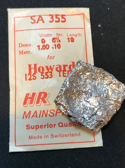 HR Mainspring SA355 for Howard 12s Factory No. 553 - Alloy