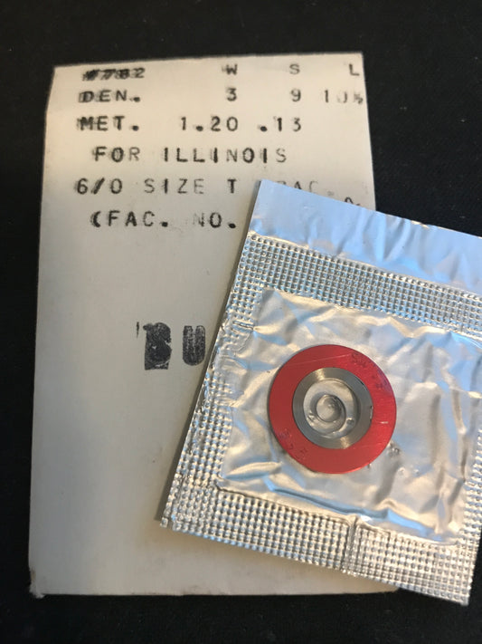 Newall SUPER Security Mainspring #782 for Illinois 6/0s Factory No. 47364 - Alloy