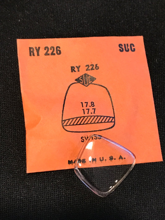 SUC Rocket Crystal RY 226 for SWISS odd shape ladies case - 17.8 x 17.8mm - New