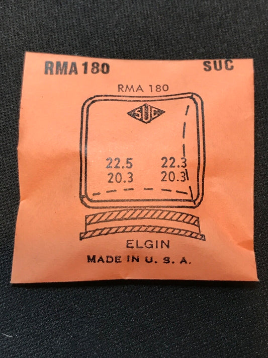 SUC Rocket Crystal RMA 180 for ELGIN - 22.3 x 20.3mm - New