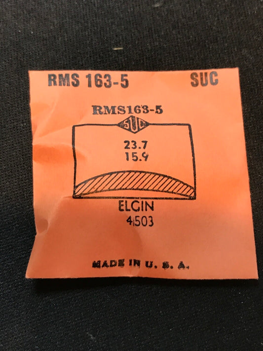 SUC Rocket Crystal RMS 163-5 for ELGIN case #4503 - 23.7 x 15.9mm - New