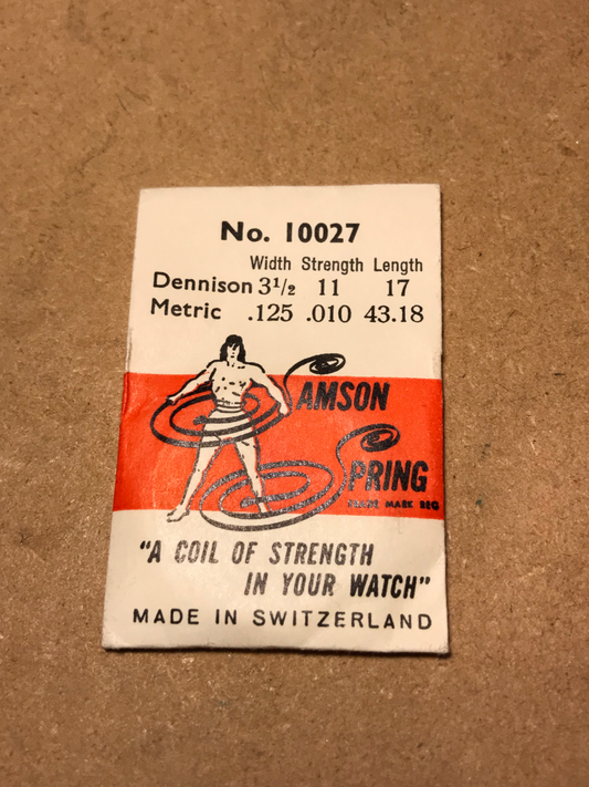 Samson Mainspring No. 10027 for Amida caliber 50 & 60 - Steel