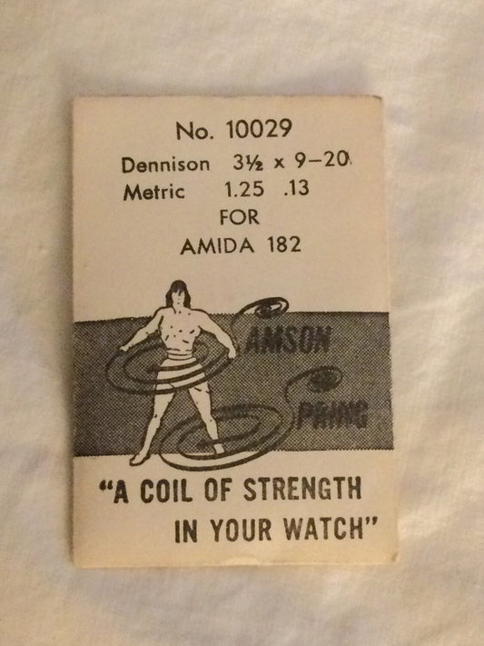 Samson Mainspring No. 10029 for Amida caliber 182 - Steel