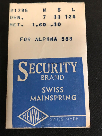 NEWALL Security Mainspring #1795 for Alpina caliber 588 - Steel