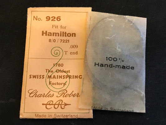 CR Mainspring - Hamilton 8/0s #7221 - Steel