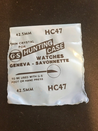 GS HC 47 Hunting Case Pocket Watch Crystal 42.5mm - New