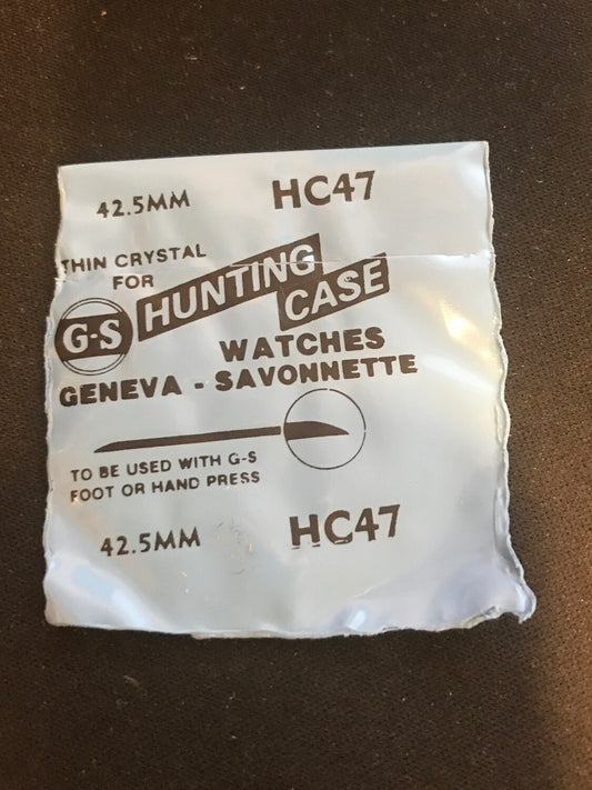 GS HC 47 Hunting Case Pocket Watch Crystal 42.5mm - New