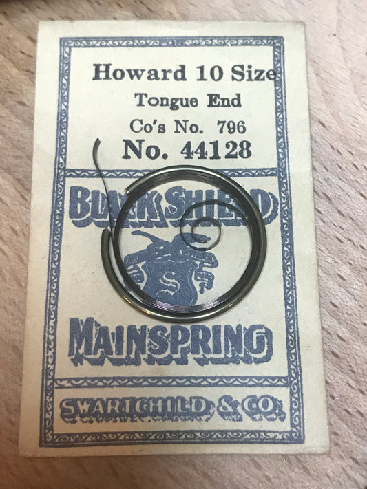 Swartchild Mainspring #44128 for Howard 10s Factory No. 796 - Steel