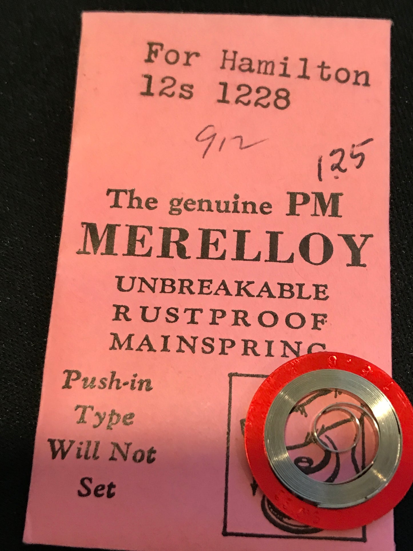 PM Merelloy Mainspring for 12s Hamilton 1228 - Alloy