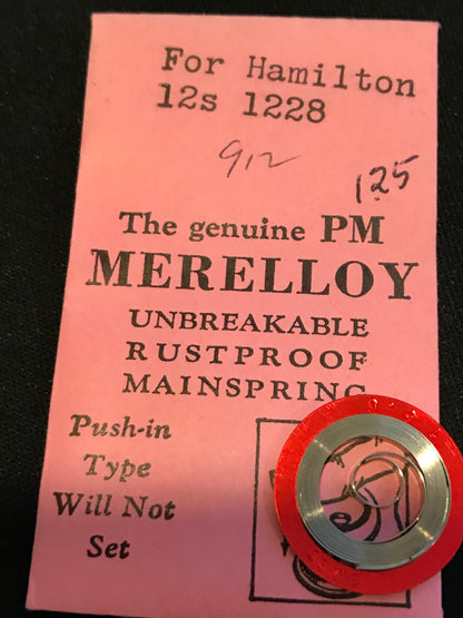 PM Merelloy Mainspring for 12s Hamilton 1228 - Alloy