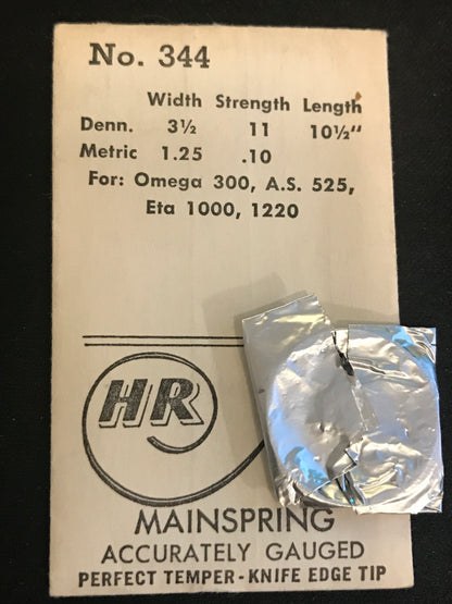 HR Mainspring No. 344 for Omega 300, ETA 1000, 1220 - Steel