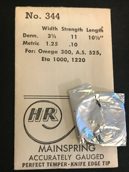 HR Mainspring No. 344 for Omega 300, ETA 1000, 1220 - Steel