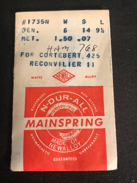 NEWALL Mainspring #1735N for Cortebert 425, Reconvilier 11 - Alloy