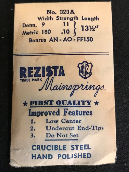Rezista Mainspring No. 323A for Benrus AN, AO & FF 150 movements - steel