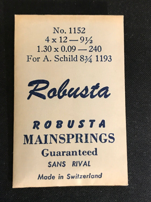 Robusta Mainspring No. 1152 for A. Schild 8¾ ligne caliber 1193 - Steel