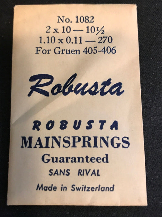 Robusta Mainspring No. 1082 for Gruen caliber 405 - 406 - Steel