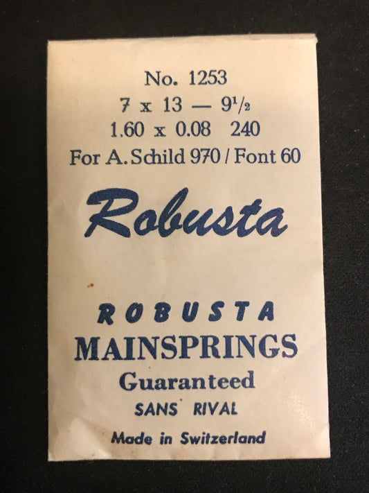 Robusta Mainspring No. 1253 for A.S. 970 & Font 60 movements - Steel