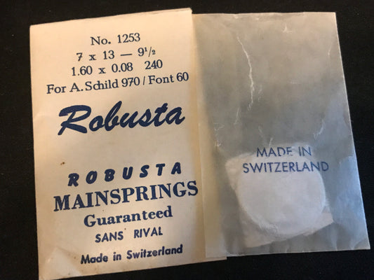 Robusta Mainspring No. 1253 for A.S. 970 & Font 60 movements - Steel