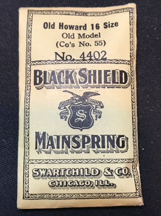 Swartchild Mainspring 4402 or 16s E. Howard Factory No. 55 - Steel