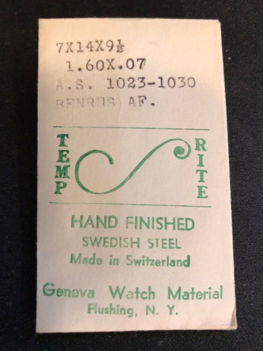 TEMP-RITE Mainspring for AS 1023, 1030 & Benrus AF - Steel