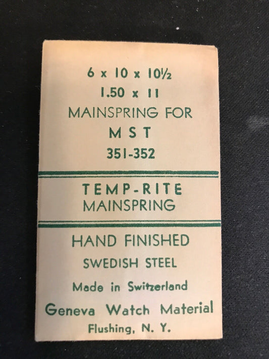 TEMP-RITE Mainspring for MST 351, 351 - Steel