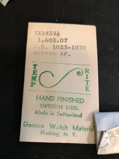TEMP-RITE Mainspring for AS 1023, 1030 & Benrus AF - Steel