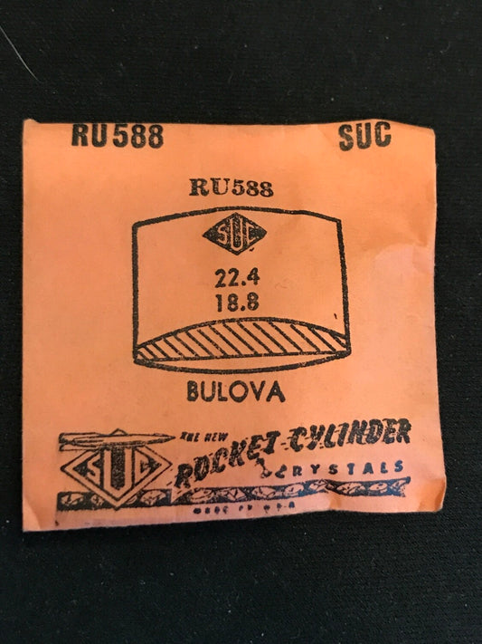SUC Rocket Crystal RU 588 for Bulova - 22.4 x 18.8mm - New