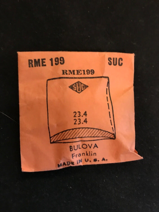 SUC Rocket Crystal RME 199 for Bulova Franklin - 23.4 x 23.4mm - New