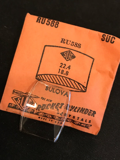 SUC Rocket Crystal RU 588 for Bulova - 22.4 x 18.8mm - New