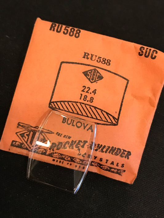 SUC Rocket Crystal RU 588 for Bulova - 22.4 x 18.8mm - New