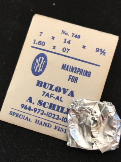 RN Mainspring No.749 for Bulova 7AF, 7AL, AS 964, 972, 1023, 1030 - Steel
