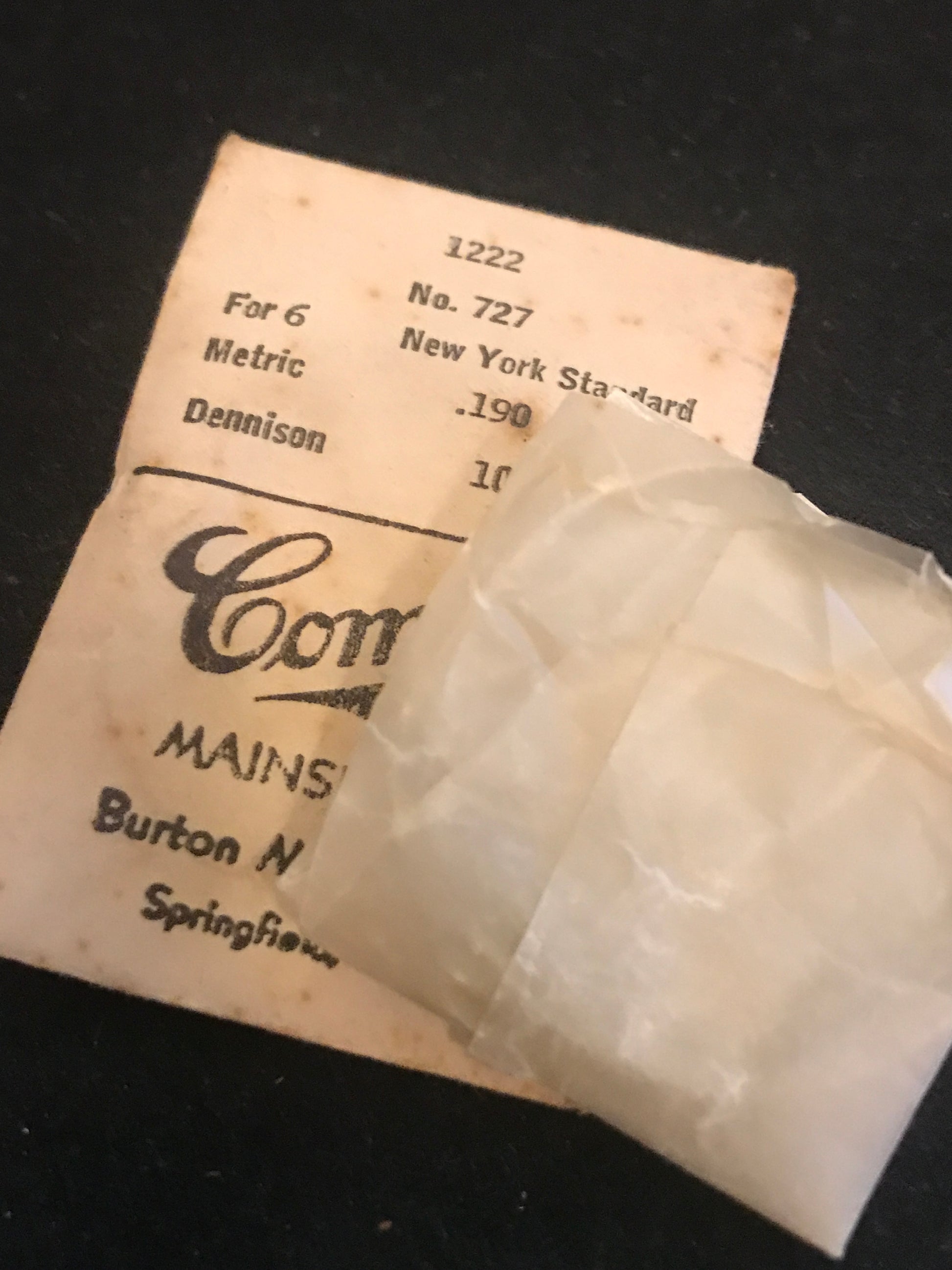 Comsco Mainspring #1222 for 6s N.Y. Standard Factory No. 727 / 5134 - Steel