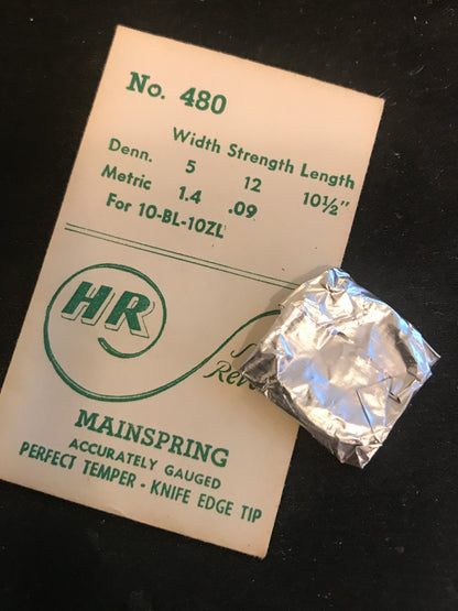 HR Mainspring #480 for Bulova 10BL, 10ZL - Steel