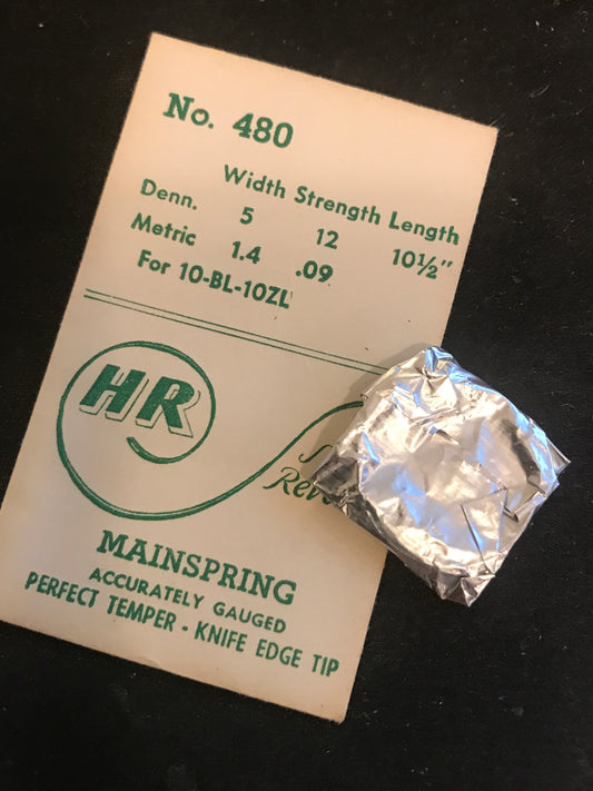 HR Mainspring #480 for Bulova 10BL, 10ZL - Steel