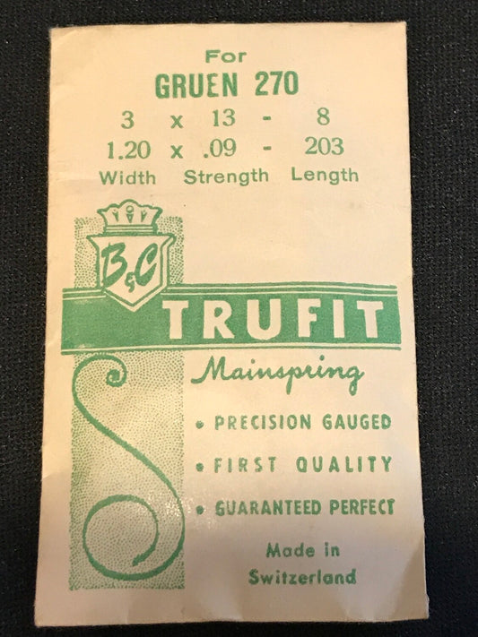 TRUFIT Mainspring for Gruen caliber 270 - Steel