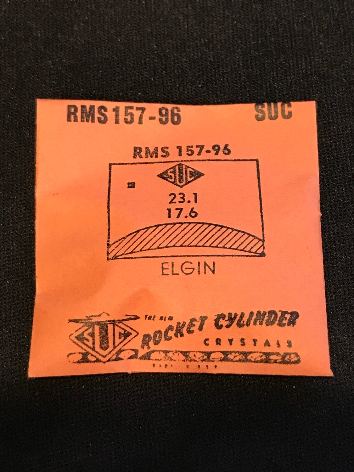 SUC Rocket Crystal RMS 157-96  for ELGIN 23.1 x 17.6mm - New