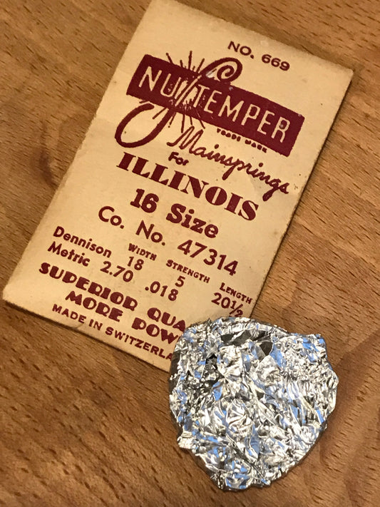 NuTemper Mainspring #669 for Illinois 16s Factory No. 47314 - Steel
